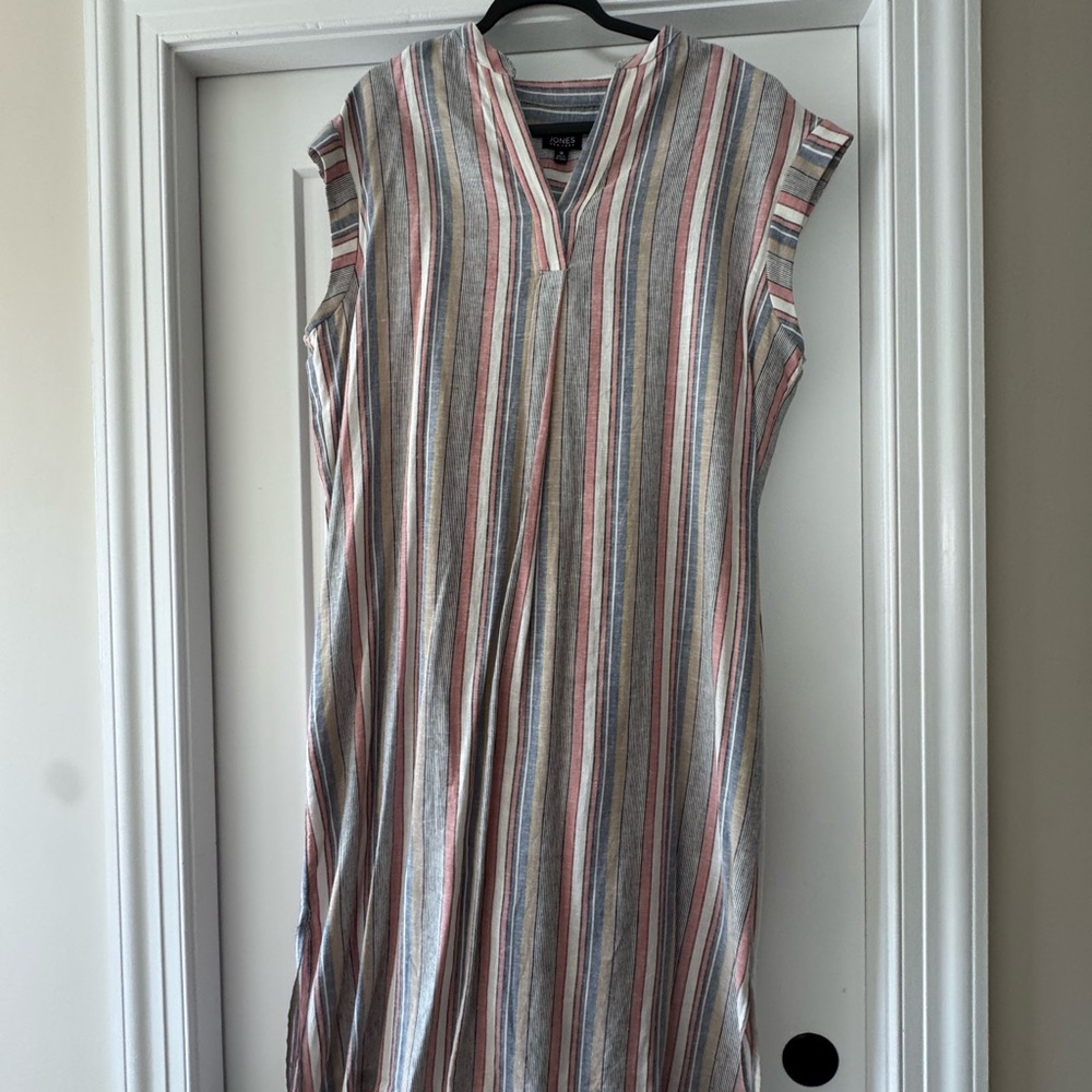 Jones New York Multicolor Striped Midi Dress